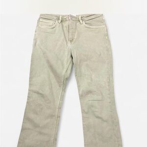 Zara Light Olive Flare Jeans